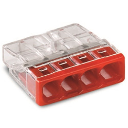 Złączka COMPACT do puszek instalacyjnych, 4-pinowa, 0,5-2,5 mm2 czerwona 2273-204