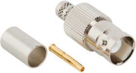 BNC jack 50 Ω, RG-8X, LMR-240, Belden 9258, crimp connection, straight, 112605