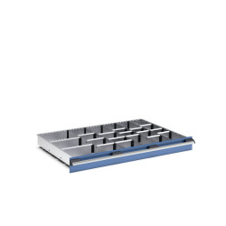 Zestaw przegródek Ściana działowa Srebrny Blacha stalowa for use with Szuflady, Dimensions1050 X 750 X 100mm Bott