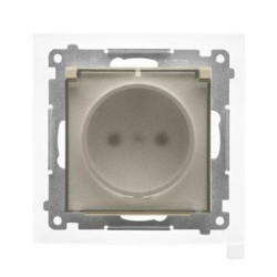 Simon 55 Gniazdo wtyczkowe do wersji IP44 z uszczelką(moduł), szybkozłącza. Klapka transparentna Szampański mat TGZ1BCZ.01/144A