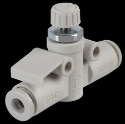 One-way flow control valve, straight, 4 mm