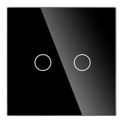 Włącznik dotykowy szklany podwójny 800W czarny TAWOIA Glass