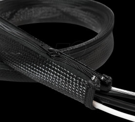 KAB0046 Plastic cable Sleve, black, AD 30 mm, 1m