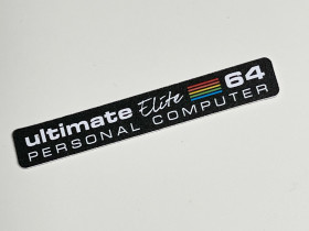 Commodore 64C 'Ultimate 64 Elite' black badge 0.5mm thick