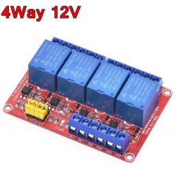 MODUŁ 4 PRZEKAŹNIKÓW 12V Z SEPARACJĄ OPTYCZNĄ ZE ZŁĄCZAMI ŚRUBOWYMI (MOD-19412)