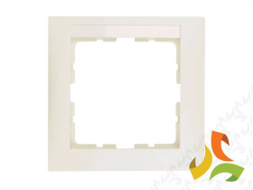 BERKER B.KWADRAT Ramka 1 pojedyncza z polem opisowym krem połysk 10118912 HAGER
