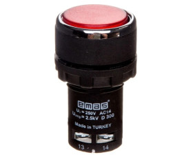 Przycisk sterowniczy monoblok, kryty, niestabilny, 1NO, czerwony T0-MB100DK