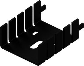 Finger shaped heatsink, (L x W x H) 33.8 x 25.4 x 12.7 mm, 20 K/W, black anodized, 10034982