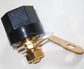 Gniazdo banan montaż sześciokątne czarne złote