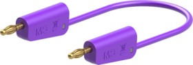 Measuring lead with (4 mm lamella plug, straight) to (4 mm lamella plug, straight), 500 mm, purple, silicone, 1.0 mm², 64.1033-0