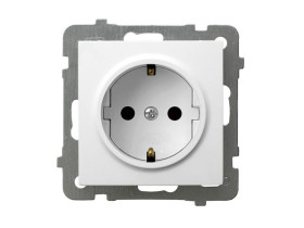 AS Gniazdo pojedyncze z uziemieniem schuko białe GP-1GS/m/00 OSPEL