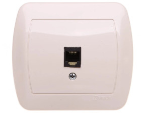 Simon Akord Gniazdo telefoniczne pojedyncze RJ11 beżowe AT1e/12