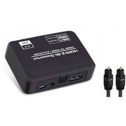 EKSTRAKTOR HDMI AUDIO TOSLINK JACK, KONWERTER ARC TOSLINK CINCH RCA ADAPTER