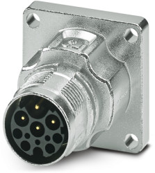 Surface-mounting plug, M17, 9 pole, crimp connection, standard/ONECLICK quick locking system, straight, 1628906