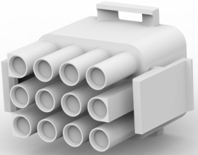 Plug housing, 12 pole, pitch 6.35 mm, straight, natural, 1586848-1