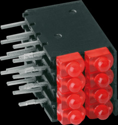 28.162.004 Double LED strip, red, Ø 2mm, 4-column