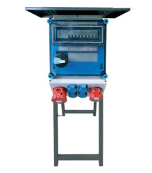 Rozdzielnica budowlana przenośna wersja z daszkiem 1x16A 5P 400V 1x32A 5P 400V 4x16A 2P+ PE 230V Mi-GN/KE-D 400001