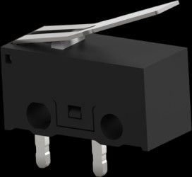 Miniature snap-action switche, PCB connection, bent lever, 0.25 N, 0.1 A/30 VDC, 2351447-3