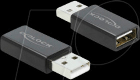 66529 USB 2.0 Adapter Type-A male to Type-A female Data Blocker