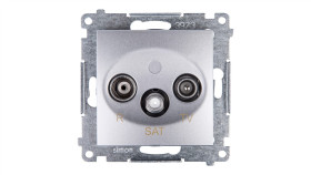 Simon 54 Gniazdo Antenowe Rd/Tv/Sat Końcowe Srebrny Mat Dask.01/43