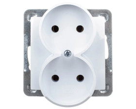 IMPRESJA Gniazdo podwójne b/u białe GP-2YR/m/00