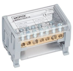 Blok dystrybucyjno-rozdzielczy MOBLOCK 2P 1000V 100A-7 2x25mm2 + 5x6mm2, TS35 MAB2100A18