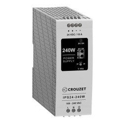 Zasilacz szyny DIN U wy 24V dc I wy 10A U we 90 → 264V ac Crouzet 240W impulsowy