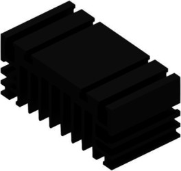 Extruded heatsink, (L x W x H) 50 x 96 x 41 mm, 2 to 0.7 K/W, black anodized, 10019422