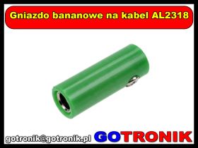 Gniazdo bananowe na kabel AL2318 zielone