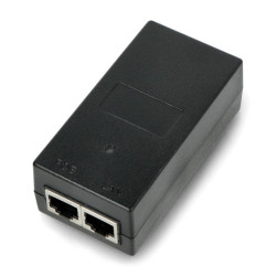 Zasilacz desktop PoE - RJ45 - z gniazdem IEC C8 - 48V / 0,5A / 24W - czarny - IPS