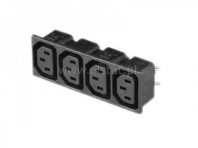 Gniazdo żeńskie zasil. 4x 3 PIN na zatrzask