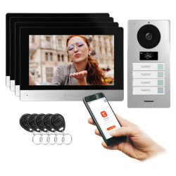 Zestaw VIDEODOMOF.GAYD MULTI 4 WiFi, 8" RFID, Szyfrator FullHD TUYA