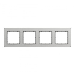 Ramka 4-krotna, szczotkowane aluminium, efekt metalu, Sedna Elements SDD370804