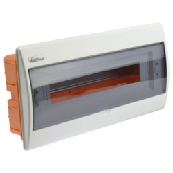Rozdzielnica podtynkowa RP-18 (N+PE) 1x18 modułów IP40 205x416x74mm drzwi transparentne Elektro-Plast