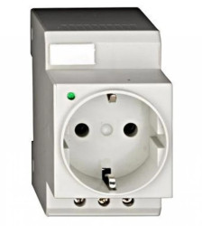 Gniazdo na szynę TH35,Schuko, z LED i zaciskami śrubowymi