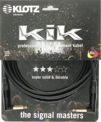KLOTZ KIK Kabel instrumentalny Audio Jack 6,3mm Mono (wtyk kątowy / wtyk kątowy) 3m