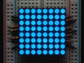 Small 1.2" 8x8 Ultra Bright Blue LED Matrix (KWM-30881CBB)