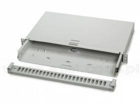 Przełącznica światłowodowa 19" 1U, 24x SC duplex, bez adapterów, teleskopowa