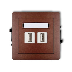 DECO Gniazdo podwójne 2xUSB-AA 3.0 brązowy metalik 9DGUSB-6