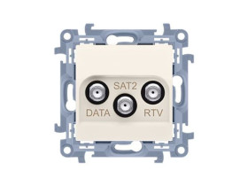 SIMON 10 Gniazdo antenowe końcowe RTV-DATA-SAT (moduł) 1x wejście: 5...2400 MHz krem CADSATF.01/41 KONTAKT SIMON