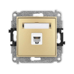 ICON Mechanizm gniazda telefonicznego pojedynczego 1xRJ11, 4-stykowy, beznarzędziowe złoty 29IGT-1