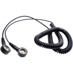 Quadrios 1903EC018 ESD earth cable black 3.60 m 10 mm stud and socket