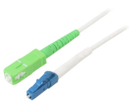 SCA-LCU/OS2-100WH Patch cord światłowodowy OS2 LC/UPC,SC/APC 10m LSZH biały