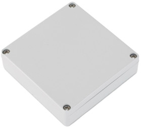 PC miniature enclosure, (L x W x H) 80 x 80 x 22 mm, light gray (RAL 7035), IP68, 1551WXGY