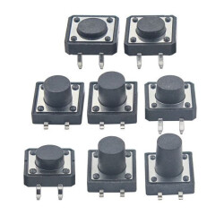 10 pcs 12x12x10mm TACT Microswitch h=10, THT