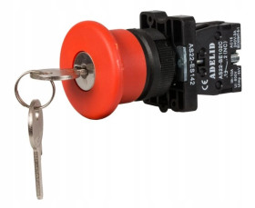 Przycisk sterowniczy bezpieczeństwa grzybek z kluczkiem GB2-ES142