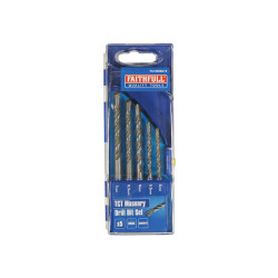 Faithfull FAIMDSET5 Standard Masonry Drill Set of 5 5-7mm