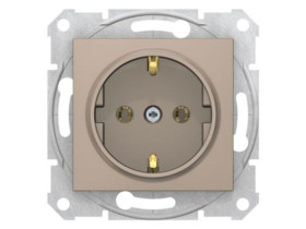 SEDNA Gniazdo pojedyncze z uziemieniem schuko satynowe SDN3000568 SCHNEIDER ELECTRIC