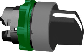 Toggle switch, 3 positions, unlit, latching, waistband round, black, front ring gray, 45°, mounting Ø 22 mm, ZB5AD3C0