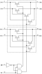 5-V, crosspoint/exchange, 10-channel FET bus switch